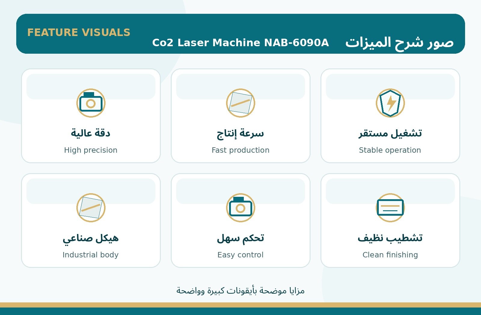 شرح ميزات Co2 Laser Machine NAB-6090A