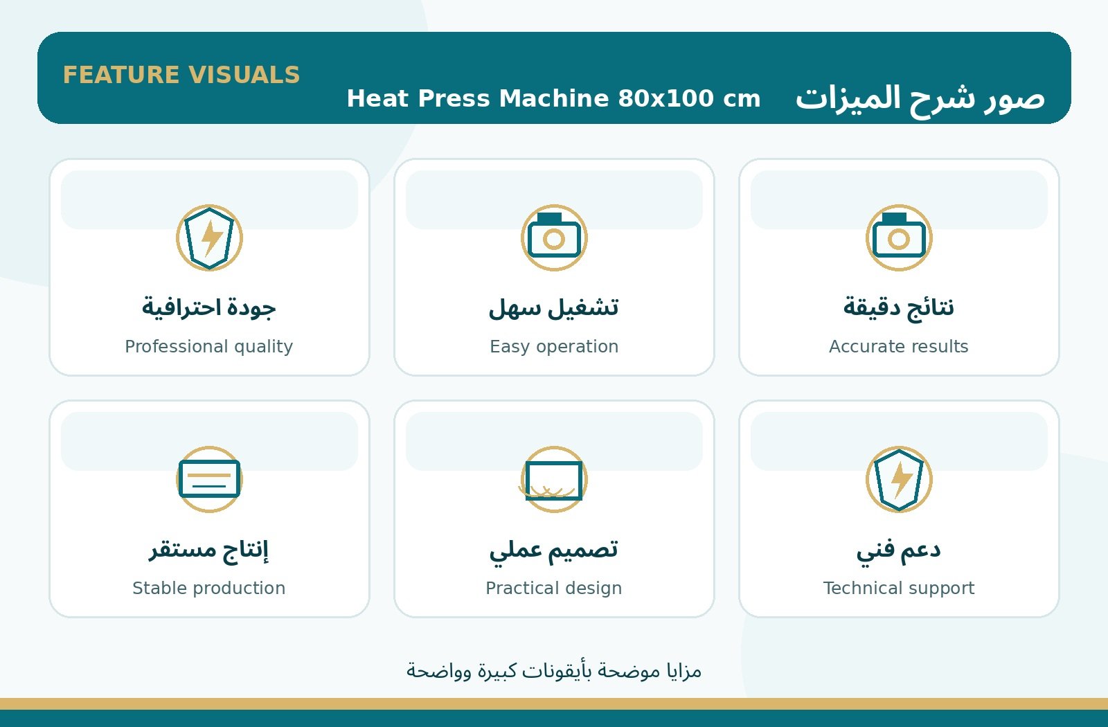 شرح ميزات Heat Press Machine 80x100 cm