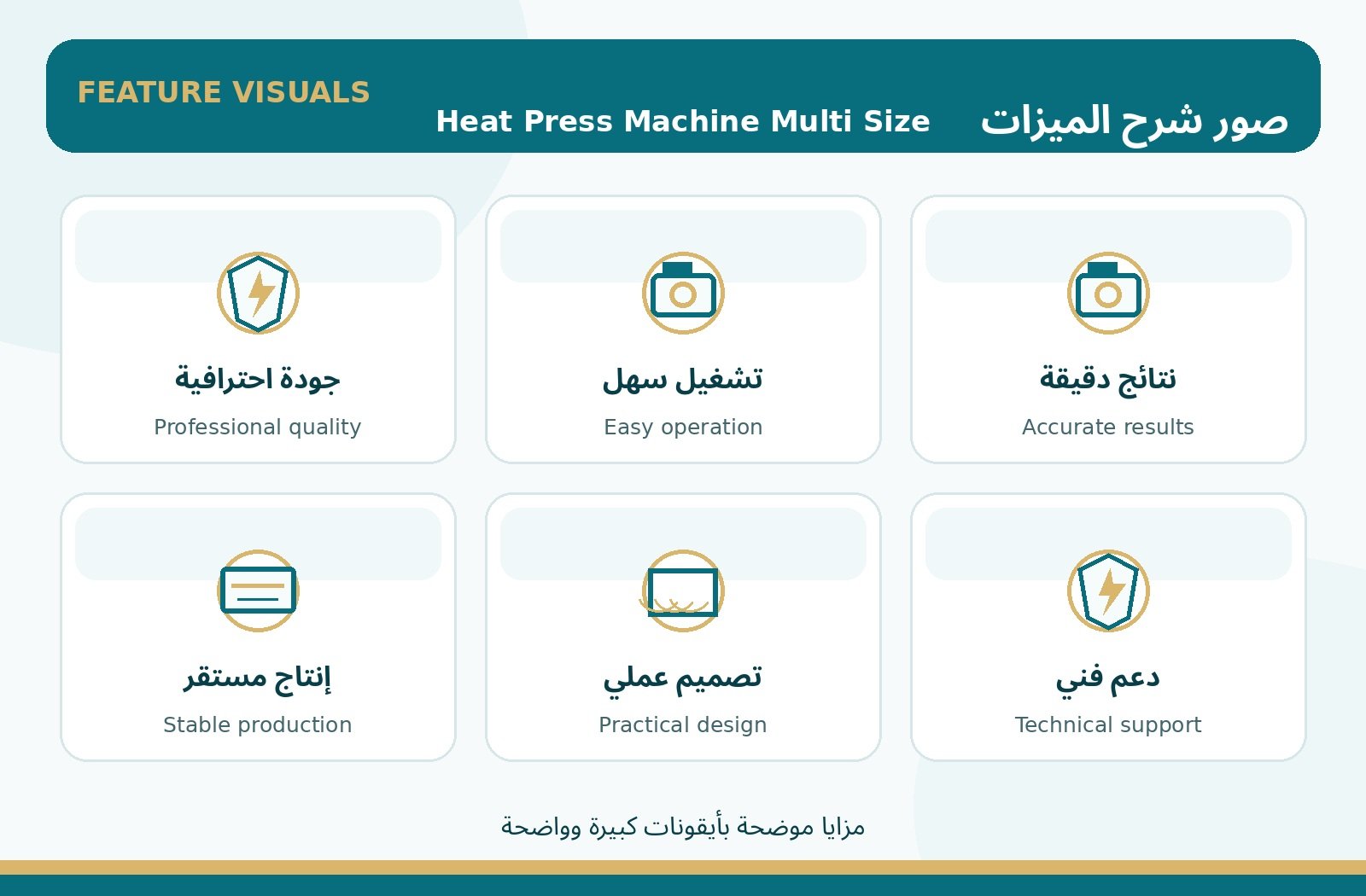 شرح ميزات Heat Press Machine Multi Size